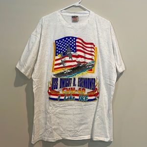 Vintage  USS Dwight D. Eisenhower CVN-69 I Like Ike T-Shirt